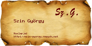 Szin György névjegykártya