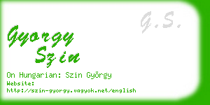 gyorgy szin business card