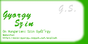 gyorgy szin business card